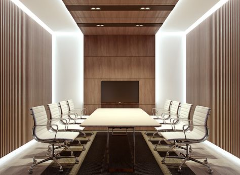 Modern classic CEO office interior on Behance Office Interior Design Luxury, Ceo Office Design, Office Ceiling Design, Classic Office Interior, Meeting Room Design Office, Conference Room Design, Ceo Office, Meeting Room Design, Industrial Office Design