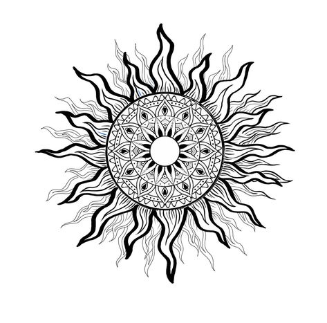 Sun Mandala Tattoo Design, Sun Rose Tattoo, Sun Tattoo Designs For Women Beautiful, Mandalla Tattoo, Sun Mandala Tattoo, Sun Mandala Design, Mandala Sun Tattoo, Sonne Tattoo, Mandala Sun