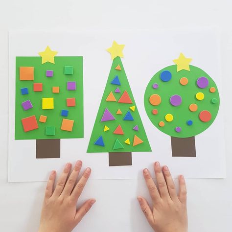 Colourful Fun for Kids! on Instagram: “CHRISTMAS TREE SHAPE SORT || here's my first Christmas post for 2019 - a fun shape sort activity. I cut out the three different shaped…” Kindergarten Sorting Activities, Shape Sorting Activities, Christmas Tree Shape, Shape Sort, Preschool Christmas Crafts, Shapes Preschool, Holiday Crafts For Kids, My First Christmas, Christmas Tree Crafts