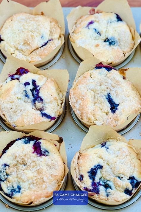 20 Minutes prep • 25 Minutes cook • Low FODMAP • Gluten-free • Makes 12 • Mother’s Day always calls for something special. So this year for Mother’s Day I decided Blueberry Cheesecake Muffins would be just the thing!   #ibsgamechanger #lowfodmapdiet #fodmap #lowfodmap #fodmapfriendly #glutenfree #glutenfreerecipes #glutenfreelife #muffins Low Fodmap Blueberry Muffins, Low Fodmap Muffins, Blueberry Cheesecake Muffins, Fodmap Recipes Dinner, Low Fodmap Recipes Dinner, Rich Cheesecake, Cheesecake Muffins, Ibs Recipes, Lactose Free Recipes