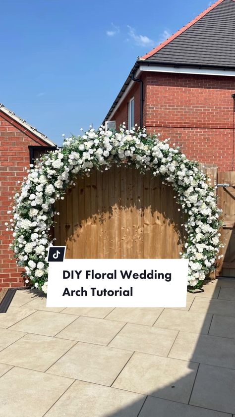 Square Arch Wedding Flowers, Ground Arch Wedding Diy, Diy Faux Floral Arch, Flower Arch Bridal Shower Decor, Fake Flower Wedding Arch, Diy Wedding Arbor Flowers, Magnolia Wedding Arch, Homemade Arches For Wedding, Fake Flower Arch Diy