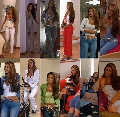 Jlo Early 2000s Fashion, Latina Fashion 2000s, 2000s Novela Outfits, Alma Rey Outfits, Alma Rey Rebelde Outfits, Teresa Chavez Outfits, Early 2000s Outfit Ideas, Outfit Ideas Latina, 2000s Latina Fashion