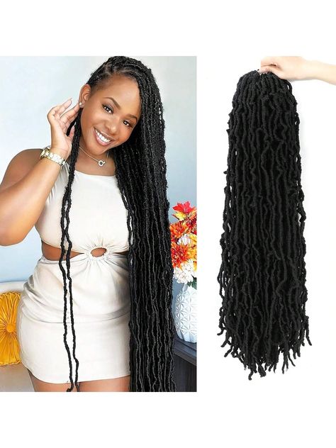 1-6 Packs Faux Locs Crochet Hair Multicolor 18/24/30/36 Inch Pre -Looped New Soft Locs Crochet Hair For Women Extensions Daily Use Black    Low Temperature Fiber  Hair Bulk Without Weft   Wigs & Accs, size features are:Bust: ,Length: ,Sleeve Length: New Locs, Black Locs, Soft Locs Crochet, Locs Goddess, Locs Curly, Curly Braiding Hair, Faux Locs Crochet, Soft Locs, Locs Crochet