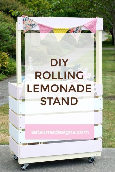 Pallet Lemonade Stand Diy How To Build, Fun Lemonade Stand Ideas, Portable Lemonade Stand Diy, Wooden Crate Lemonade Stand, Diy Lemonade Stand Plans, Lemon Aid Stand Diy, Folding Lemonade Stand, Lemonade Stand Plans, Portable Lemonade Stand