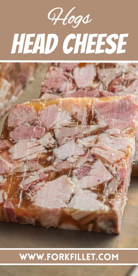 Headcheese Recipe Pork, Head Cheese Recipe, Hog Head Cheese Recipe, Hog's Head Cheese, Meat Curing, Braciole Recipe, Organ Meats, Head Cheese, German Food Authentic