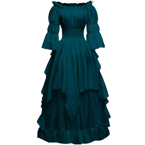 PRICES MAY VARY. Fabric: 80% Polyester; 20% Cotton Style:The Women Gown is irregular Style that add a mysterious gliding and floaty effect to show off Your natural curve,Recommend you add a corset, It will be a wonderful Pirate Wench costume for a cruise Feature: Medieval dress has elastic neckline, worn off the shoulder to show more beautiful neck, it won't be fall down. Stretch around the chest and waist, also availbale for plus size ladies. Occasions: Renaissance faire clothing,pirate themed Cute Wizard Costume, Woodland Witch Costume, Witch Dress Medieval, Forest Witch Costume, Renfest Costume, Hamilton Costume, Catrina Costume, Bride Of Frankenstein Costume, Fantasy Room