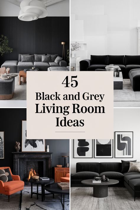 Transform your small apartment living room with the elegant simplicity of black and grey. These 45 ideas showcase how this color scheme can create a spacious and stylish atmosphere in even the smallest spaces. Discover smart design tricks for maximizing space, incorporating clever storage solutions, and creating a sense of flow with light and airy decor. Explore black and grey living room ideas for apartments that are both functional and chic. Black Corner Sofa Living Room, Grey Living Room Aesthetic, Black And Gray Living Room Ideas, Gray Couches Living Room Ideas, Dark Grey Living Room Ideas, Grey And Black Living Room, Black Contemporary Living Room, Charcoal Sofa Living Room, Grey Living Room Ideas Color Schemes