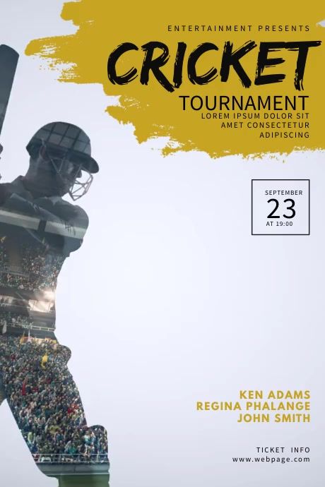 1,450+ cricket tournament Customizable Design Templates | PosterMyWall Cricket Posters, Cricket Tournament, Cricket Game, Cricket Logo, About Cricket, Cricket Poster, Sports Cricket, Cricket Games, Online Poster