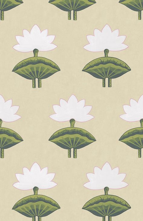 Pichwai Lotus Mia Reay Wallpaper Pichwai Lotus, Nyc Wallpaper, Parchment Design, Mughal Art Paintings, Lotus Flower Art, Lotus Print, Lotus Art, Pichwai Paintings, Indian Prints