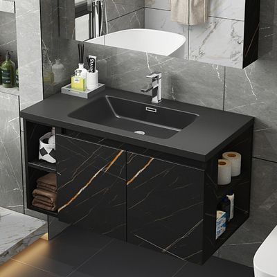 Aesthetic Closet, Washbasin Cabinet, Slate Countertop, Vanities Bathroom, Bathroom Vanity Designs, Washbasin Design, Washroom Design, Basin Design, Floating Bathroom Vanity