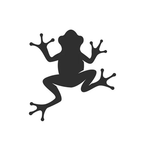 Frog Silhouette Tattoo, Shiloette Ideas Art, Frog Vector Illustration, Frog Graphic Design, Animal Silhouette Stencil, Animal Silhouette Printable, Cool Silhouette Art, Frog Stencil, Frog Silhouette