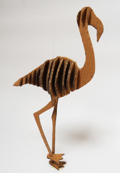 Cardboard Flamingo, 3d Cardboard Animals, Cardboard Birds, Cardboard Structures, Halloween Zoo, Junk Modelling, Anime Bedroom Ideas, Cardboard Animals, Project Abstract