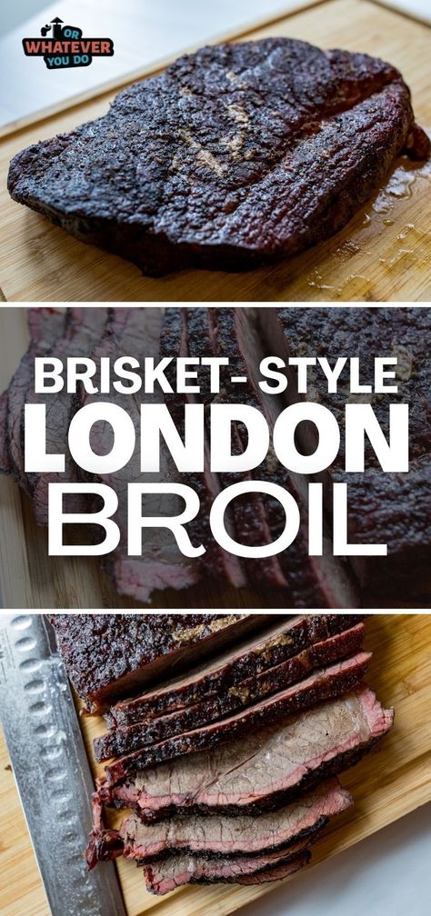 London Broil On Traeger, London Broil Smoker Recipe, Smoked London Broil Recipe, Traeger Brisket, Outdoor Grilling Recipes, Grilled London Broil, Chicken Tortillas, Cooking London Broil, Pellet Smoker Recipes