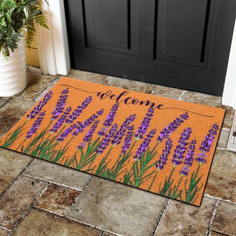 PRICES MAY VARY. Elegant Spring Decor Design: the spring front door mat provides your home with an elegant, vibrant touch, reflecting the lively elegance of spring; Its color, as shown in the picture, adds a rich aesthetic to your doorway, making it a beautiful addition to any entrance region Natural Material for Durability: the floral door mat is crafted to last; Made from PVC, this door mat provides a resilient and weather resistant space for guests to wipe their shoes, helping to keep your in Outdoor Rug Diy, Front Door Rustic, Summer Doormat, Spring Doormats, Entrance Decoration, Farmhouse Front Door, Entry Mats, Door Porch, Front Door Porch