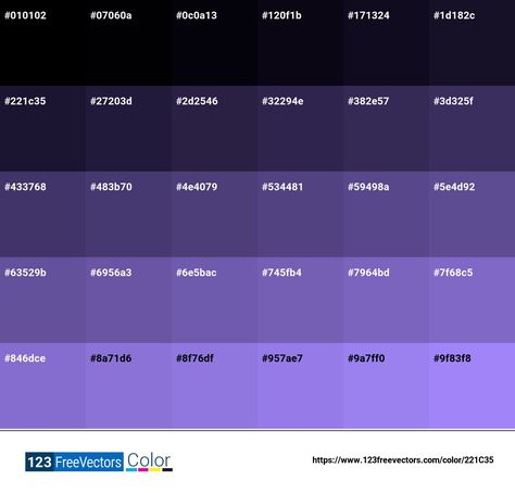 Pantone 276 C | #221C35 - Detailed Color Information and Usage Dark Purple Hex Code, Ponytown Hair, Purple Hex, Color Names Chart, Split Complementary Colors, Balloon Background, Monochromatic Palette, Valentine Background, Colour Art