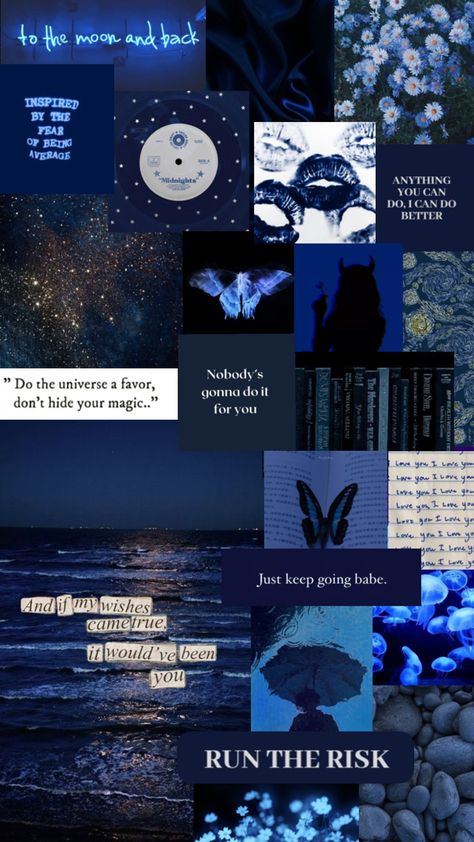 Night time blue aesthetic wallpaper #blue #blueaesthetic #aesthetic #midnightblue #midnights #wallpaper #darkblue Blue Flowers Wallpaper Iphone, Dark Gray Blue Aesthetic, Blue Quotes Aesthetic Wallpaper, Midnight Wallpaper Aesthetic, Aesthetic Wallpaper Blue Dark, Aesthetic Midnight Blue, Blue Collage Wallpaper Aesthetic, Midnight Blue Aesthetic Wallpaper, Star Aestethic