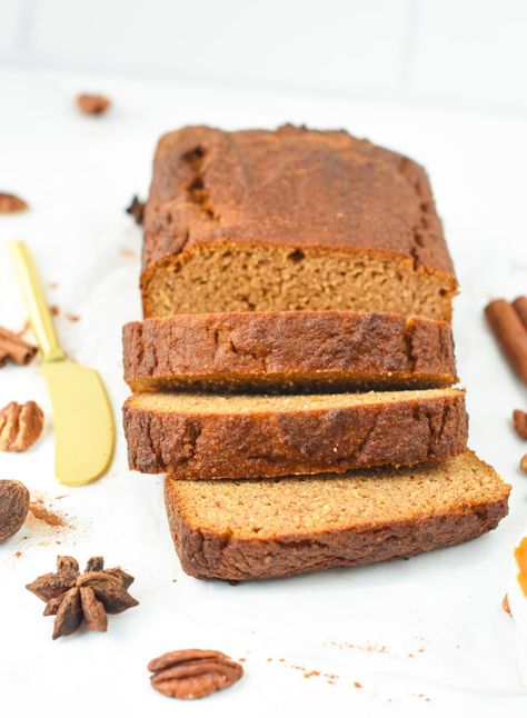 Almond Flour Pumpkin Bread, Livingood Recipes, Almond Flour Pumpkin, Make Almond Flour, Healthy Pumpkin Bread, Raw Almond Butter, Almond Flour Bread, Almond Butter Recipes, Keto Pumpkin Pie