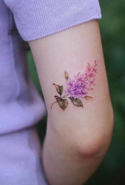 Lilac Tattoo Meanings - A Complete Guide Lilac Flower Tattoo, Lilac Tattoos, Botanisches Tattoo, Lilac Tattoo, Carnation Tattoo, Bouquet Tattoo, Small Flower Tattoos, Top Tattoos, Tattoos For Daughters