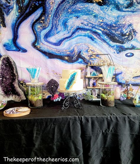 Geode Birthday Party Decorations, Geology Birthday Party Decorations, Rock Mining Birthday Party, Geode Themed Birthday Party, Geode Decorations, Geode Party Theme, Geode Birthday Party, Geology Birthday Party, Geode Party