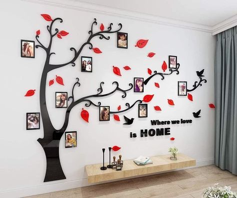 Family Tree Wall Decor, Photo Frame Tree, Family Tree Wall Art, Wall Stickers 3d, Family Wall Decor, Family Tree Wall Decal, Wall Painting Decor, Family Tree Wall, Diy Picture Frames