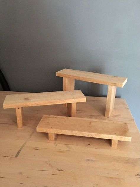 RUSTIC WOODEN 3 STEP DISPLAY STAND RETAIL DISPLAY SOLID PINE 30CM WIDE | eBay Step Display, Market Stall Display, Craft Booths, Craft Fair Booth Display, Stall Display, Craft Show Booths, Pottery Display, Craft Market Display, Săpunuri Handmade