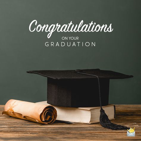 Graduation wish on image with graduation hat, a book and an old parchment. Graduation Congratulations Images, Congratulations For Graduation, Graduation Wishes Quotes, Graduation Congratulations Message, Graduation Congratulations Quotes, Graduation Messages, Congratulations Gif, Graduation Invitation Wording, Congratulations Message