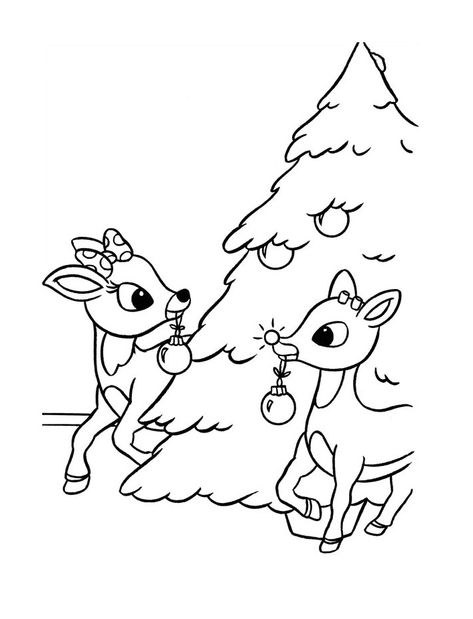 Rudolph Coloring Page Rudolph Coloring Pages, Reindeer Coloring Pages, Deer Printable, Reindeer Printable, Christmas Tree Coloring, Christmas Coloring Pages For Kids, Tree Coloring, Rudolph Red Nosed Reindeer, Santa Coloring Pages