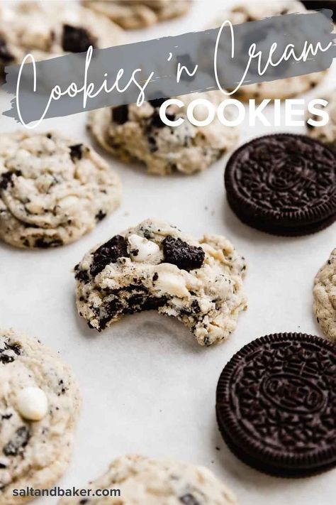 Oreo Pudding Cookies, Cookies And Cream Cookie, Cookies And Cream Cookies, Oreo Cookie Recipes, Oreo Stuffed Chocolate Chip Cookies, Cream Cookies, Frozen Cookies, Big Cookie, Gourmet Cookies