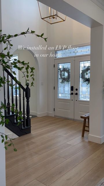 Lvp Light Wood Floors, Light Bamboo Flooring, Light Colored Wood Floors Living Room, Lvp Flooring Around Fireplace, Wood Floor And Tile Combinations, Light Color Lvp Flooring, Light Floors White Walls, Life Proof Flooring Colors, Before And After Flooring