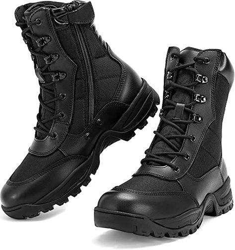 Amazon.com: WIDEWAY Men's 8 Inches Military Tactical Work Boots Side Zipper Lightweight Army Combat Boots Durable Outdoor Work Boots Desert Boots : Clothing, Shoes & Jewelry Army Combat Boots, Short Booties, Army Boots, Just For Men, Military Tactical, Tactical Boots, Military Boots, Desert Boots, Motorcycle Boots