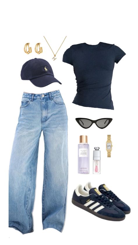 Fitted Top And Jeans Outfit, Fitted Top Baggy Pants Outfit, Tops To Go With Baggy Jeans, Philippine Outfits Casual, Wide Baggy Jeans Outfit, Denim Top And Jeans Outfit, Cap Looks For Women, Baggy Pants Outfit Summer, Jeans And Denim Outfit