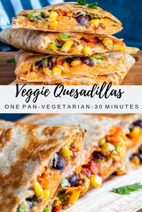 Vegetarische Diners, Vegetarian Diet Recipes, Vegetarian Quesadillas, Vegetarian Quesadilla, Risotto Alla Milanese, Pasti Sani, Tasty Vegetarian Recipes, Läcker Mat, Dinner Healthy