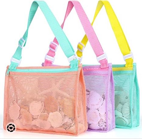 Beach mesh sand and you and shell Bach spring break spring summer summer vacation travel washable reusable Kids Beach Toys, Swimming Accessories, Beach & Sand Toys, Shells Beach, Mesh Beach Bags, Sand Toys, Pool Bags, Bags For Teens, Shell Beach