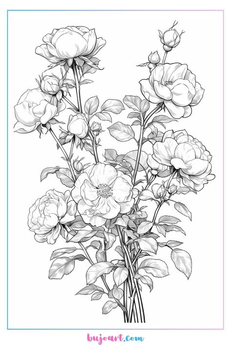 beautiful flower coloring pages – BUJO ART Free Printables For Adults, Hot Air Balloon Coloring Pages, Balloon Coloring Pages, Printables For Adults, Rose Coloring, Sunflower Coloring Pages, Colouring Sheets For Adults, Bujo Art, Rose Coloring Pages