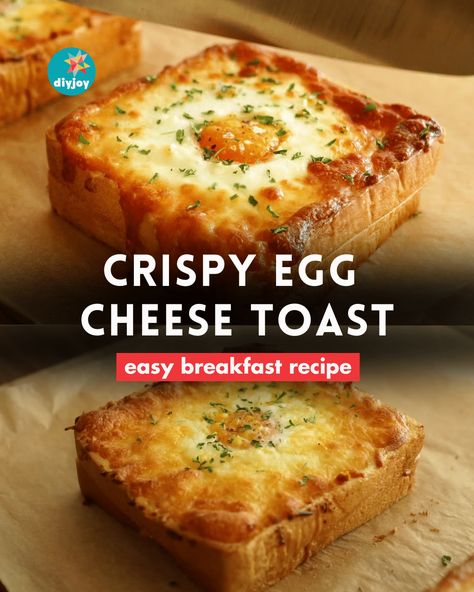 Quick Egg Recipes, Easy Egg Breakfast, Cheese Toast Recipe, Egg And Cheese Sandwich, Crispy Egg, Bacon Egg And Cheese, Ultimate Breakfast, Egg Cheese, Cheese Toast