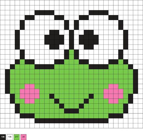 Pixel Art Sanrio Characters Easy, Pixel Art Pattern My Melody, Cinnamoroll Tapestry Crochet, Sanrio Cinnamoroll Pixel Art, Sanrio Beads Pattern, My Melody Pixel Art Grid, Sanrio Pearl Beads, Pixel Art Ideas Sanrio, Sanrio Pixel Art Kuromi