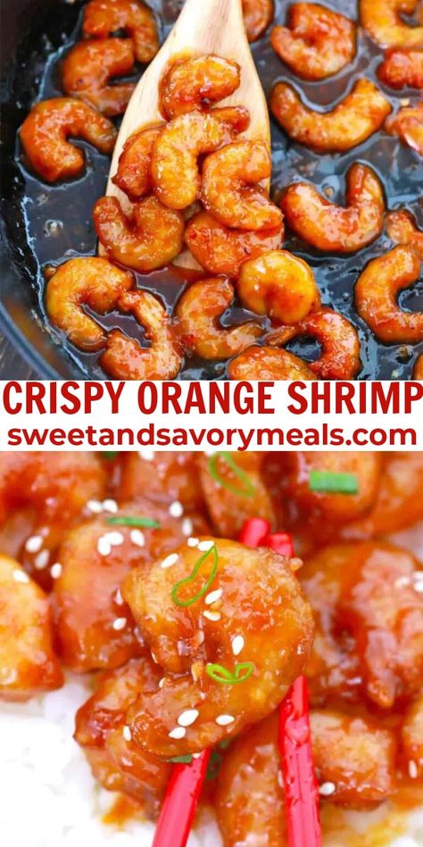 Orange Sauce For Shrimp, Honey Orange Shrimp, Little Shrimp Recipes, Orange Fish Recipe, Mandarin Shrimp Recipe, Chinese Orange Sauce, Orange Shrimp Recipes Easy, Orange Shrimp Stir Fry, Crispy Thai Shrimp