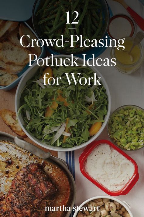 What’s for lunch today? The same sad desk salad, right? That’s why an office potluck is always welcome. But what do you bring? These crowd-pleasers are easy to transport on your commute, able to feed a crowd, and -- obviously -- delicious. #marthastewart #recipes #recipeideas  #christmasrecipes #christmaspotluck #christmasfood Potluck Lunch Ideas, Potluck Ideas For Work, Office Potluck, Easy Potluck Recipes, Work Potluck, Easy Potluck, Potluck Ideas, Potluck Dinner, Whats For Lunch