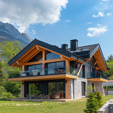 For those who enjoy getting out in nature but prefer the comfort of a bed over a tent, this subreddit is for you. It has 763K members and they are on a mission to put together an archive of as many awesome cabins as they can. Chalet Design Exterior, Swiss House, Mountain Home Exterior, Modern Chalet, Out In Nature, Bungalow Style House Plans, Chalet Design, Hillside House, House Floor Design