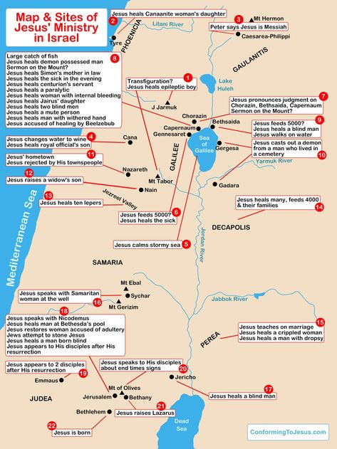 How Many Places Did Jesus Visit? - EARLY CHURCH HISTORY Bible Genealogy, Bible Timeline, Terra Santa, Bible Mapping, Bible Topics, Bible Study Topics, Bible Study Help, Bible History, Bible Study Notebook