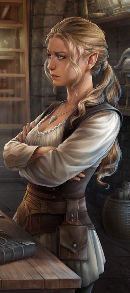 Elf Fantasy Art, Elves Ideas, Half Elf Bard, Elven Woman, Dnd Elves, Blonde Female, Character Profiles, Half Elf, Elf Characters