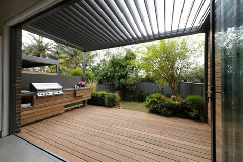 Design Per Patio, Star Garden, Outdoor Bbq Area, Outdoor Bbq Kitchen, Grill Area, Wooden Deck, Backyard Pergola, Bbq Kitchen, Patio Roof