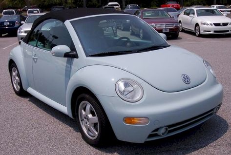 Example of Aquarius Blue paint on a 2004 Volkswagen Beetle convertible Volkswagen Beetle Convertible Blue, Blue Vw Beetle Convertible, Volkswagen Bug Aesthetic, Light Blue Volkswagen Beetle, Blue Beetle Car, Volkswagen Beetle Aesthetic, Blue Volkswagen Beetle, Blue Vw Beetle, Bug Convertible