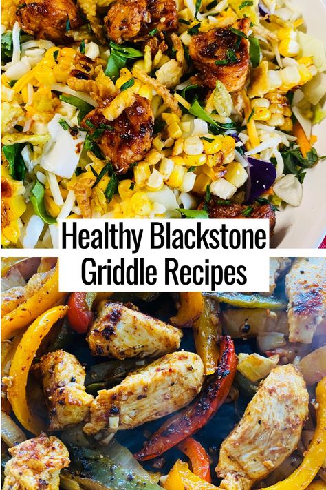 salad and grilled chicken Yummy Blackstone Recipes, Grilled Veggies On Blackstone Griddle, Black Stone Grill Desserts, Flat Grill Dinner Ideas, Jason Farmer Recipes, Blackstone Mediterranean, Easy Griddle Meals Dinners, Blackstone Diet Recipes, Healthy Recipes For Blackstone Griddle