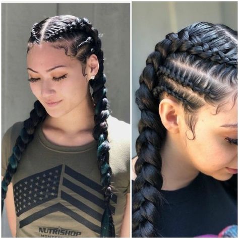 Two Braid Hairstyles, Feed In Braids Hairstyles, Fesyen Rambut, Braided Cornrow Hairstyles, Braids Hairstyles Pictures, Easter Hairstyles For Kids, Protective Hairstyles Braids, Braids With Extensions, Cool Braid Hairstyles