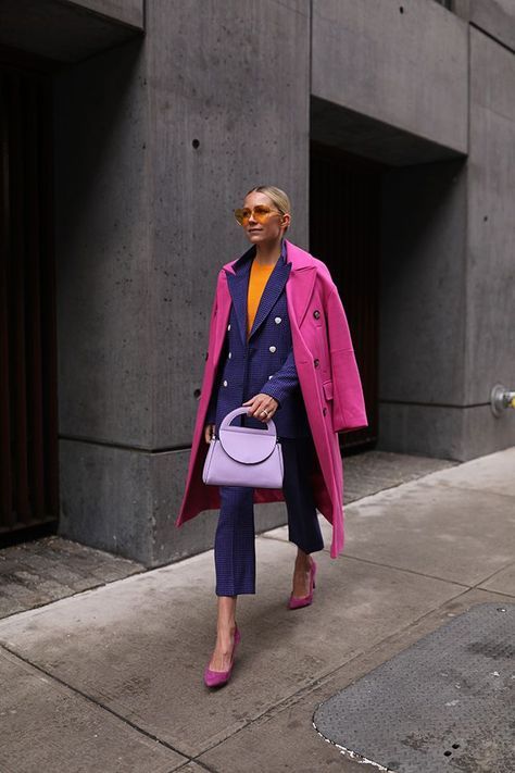 Spring Suit Women, Texas Tulips, Bright Winter Outfits, Blair Eadie, Fall Fashion Coats, Atlantic Pacific, Walking Down The Street, Color Blocking Outfits, Big Mood