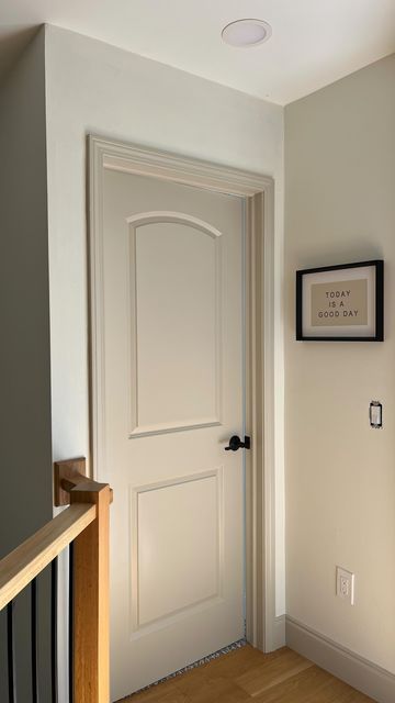 Contrasting Doors And Trim, Door Trim Paint Ideas, Painting Door Trim, Trim And Doors, Wood Paneling Makeover, Paneling Makeover, It Painting, Budget Friendly Diy, Trim Ideas