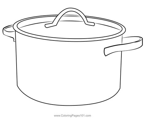 Cooking Pot Coloring Page Cooking Pot Drawing, Crocodile Coloring Pages, Pot Drawing, November Art, Cooking Theme, Body Parts Preschool, Miniature Printables, Kitchen Pot, Cooking Pot