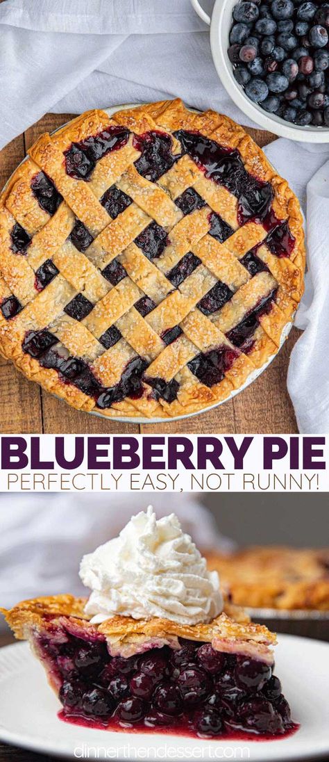 Pie Blueberry, Easy Blueberry Pie, Lattice Crust, Mixed Berry Pie, Dinner Then Dessert, Dessert Parfait, Blueberry Desserts, Berry Pie, Easy Blueberry