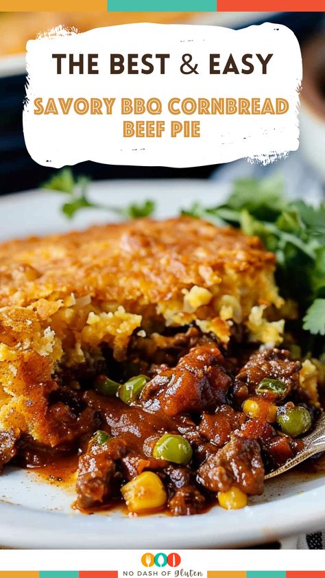 Feast on our Savory BBQ Cornbread Beef Pie, where tangy BBQ beef meets sweet cornbread in a match made in heaven. This comfort food classic is perfect for family dinners, blending rich flavors and textures. It's easy, delicious, and sure to win hearts. Want a meal that brings smiles all around? Pin this recipe now and make your dinners unforgettable. Don't miss out on this comforting, crowd-pleasing favorite! Aberdeen Beef Pie, Cornbread Shepards Pie Beef, Recipes With Ground Beef And Cornbread, Shepherds Pie With Cornbread Topping, Bbq Pot Pie, Recipes With Cornbread Dinners, Cornbread Beef Casserole, Hofflesnoppers Recipe, Cornbread Dinners